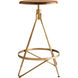 Wyndham 25 inch Natural Wax and Vintage Brass Swivel Counter Stool