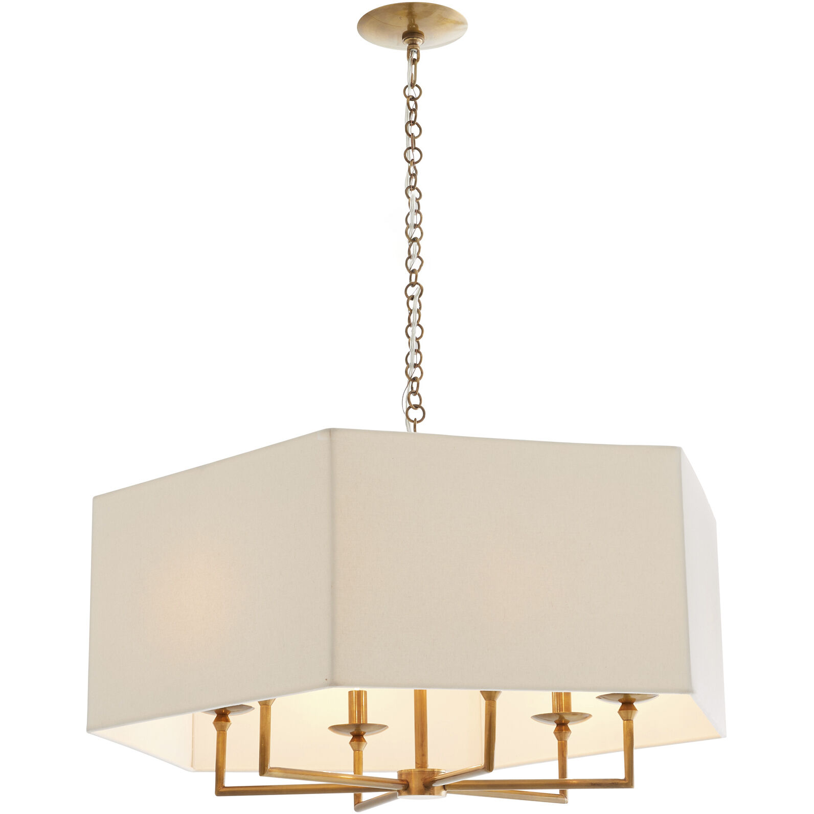 Oxford 6 Light 32 inch Antique Brass Chandelier Ceiling Light