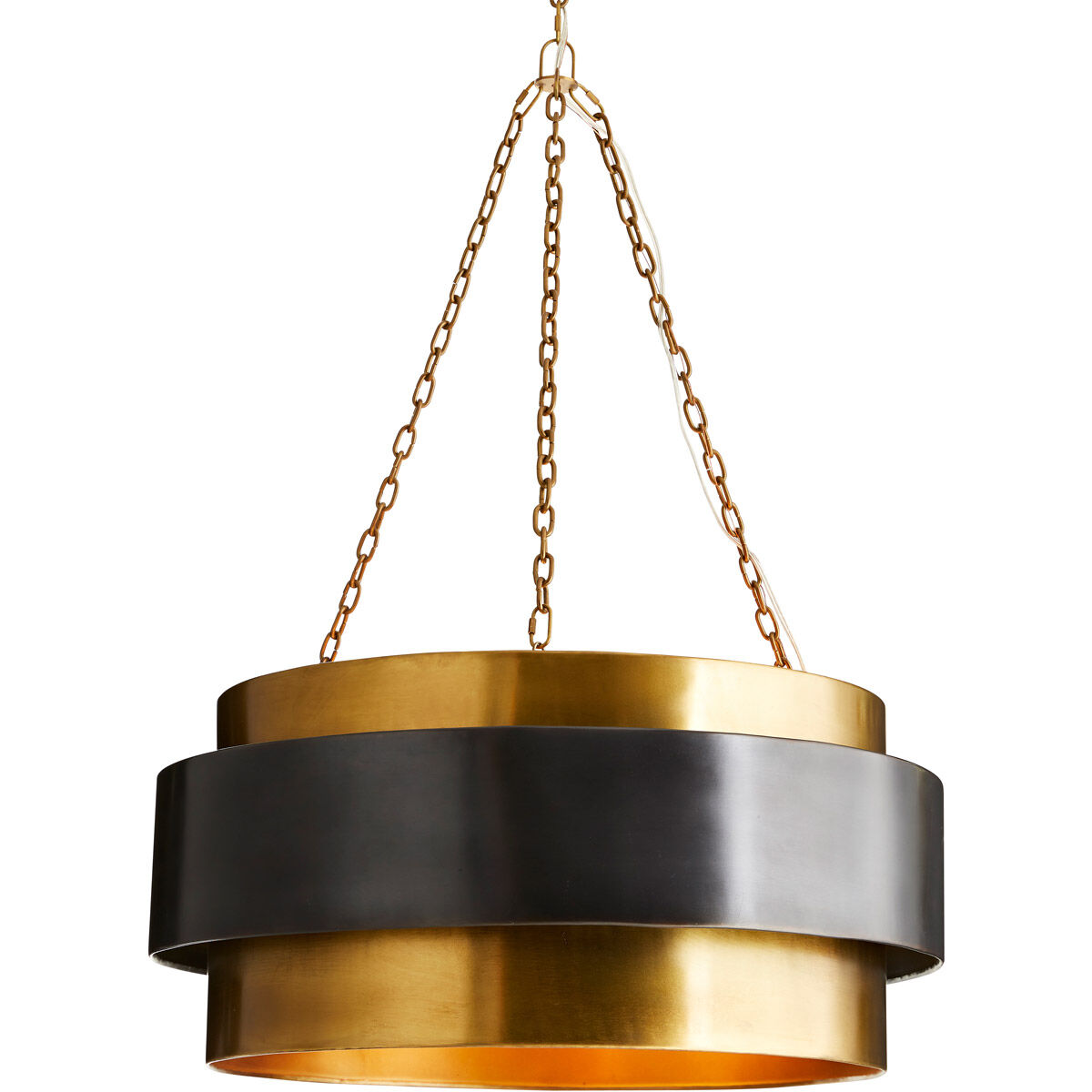 Nolan 4 Light 30 inch Vintage Brass Pendant Ceiling Light, Large