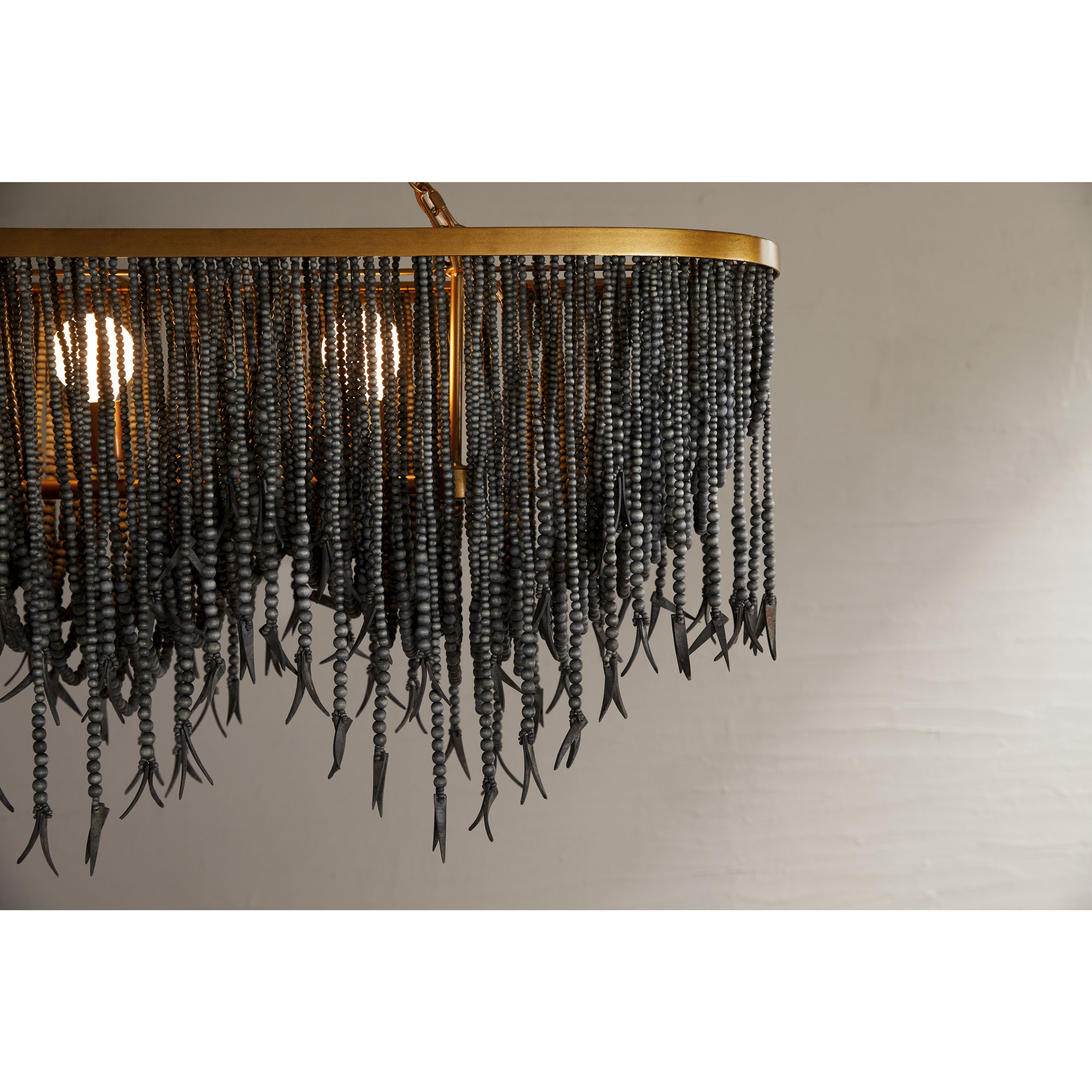 Baja 6 Light 52 inch Dark Gray Wash and Antique Brass Linear