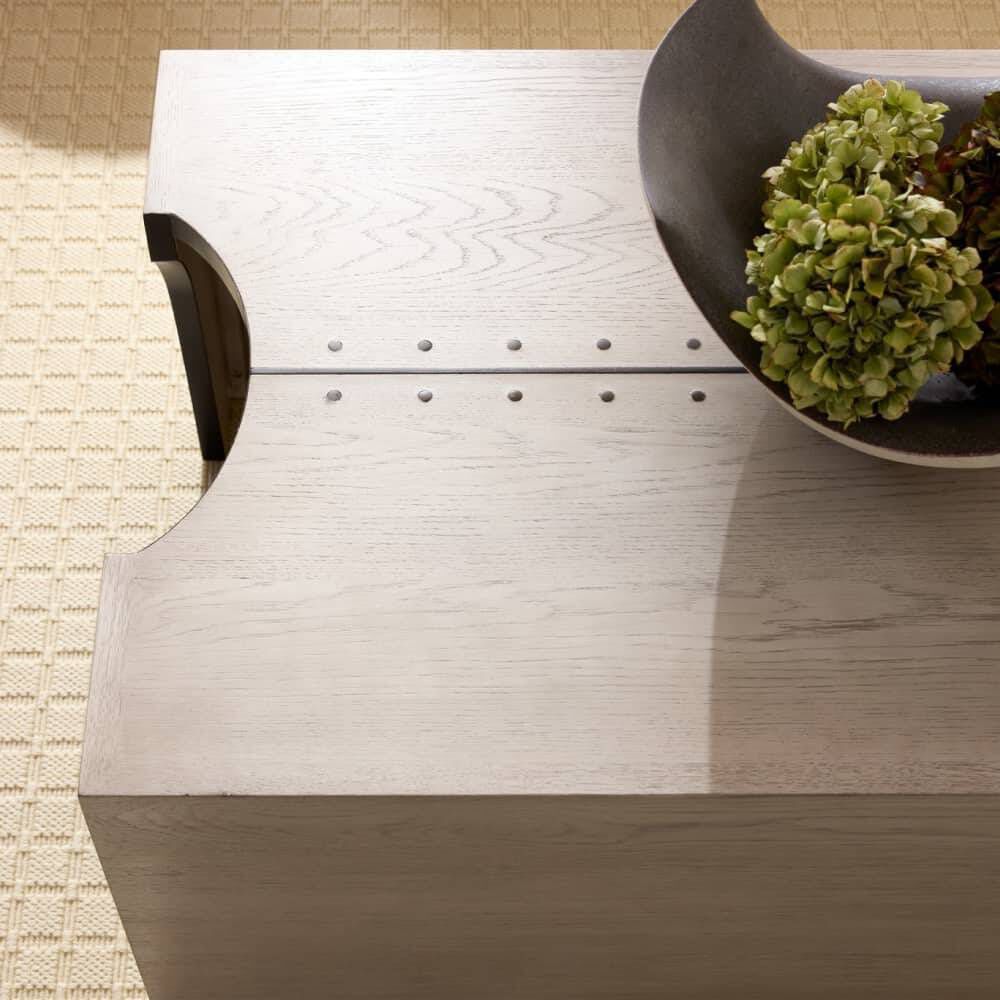 Halton 52 X 16.5 inch Smoke and Blackened Iron Cocktail Table