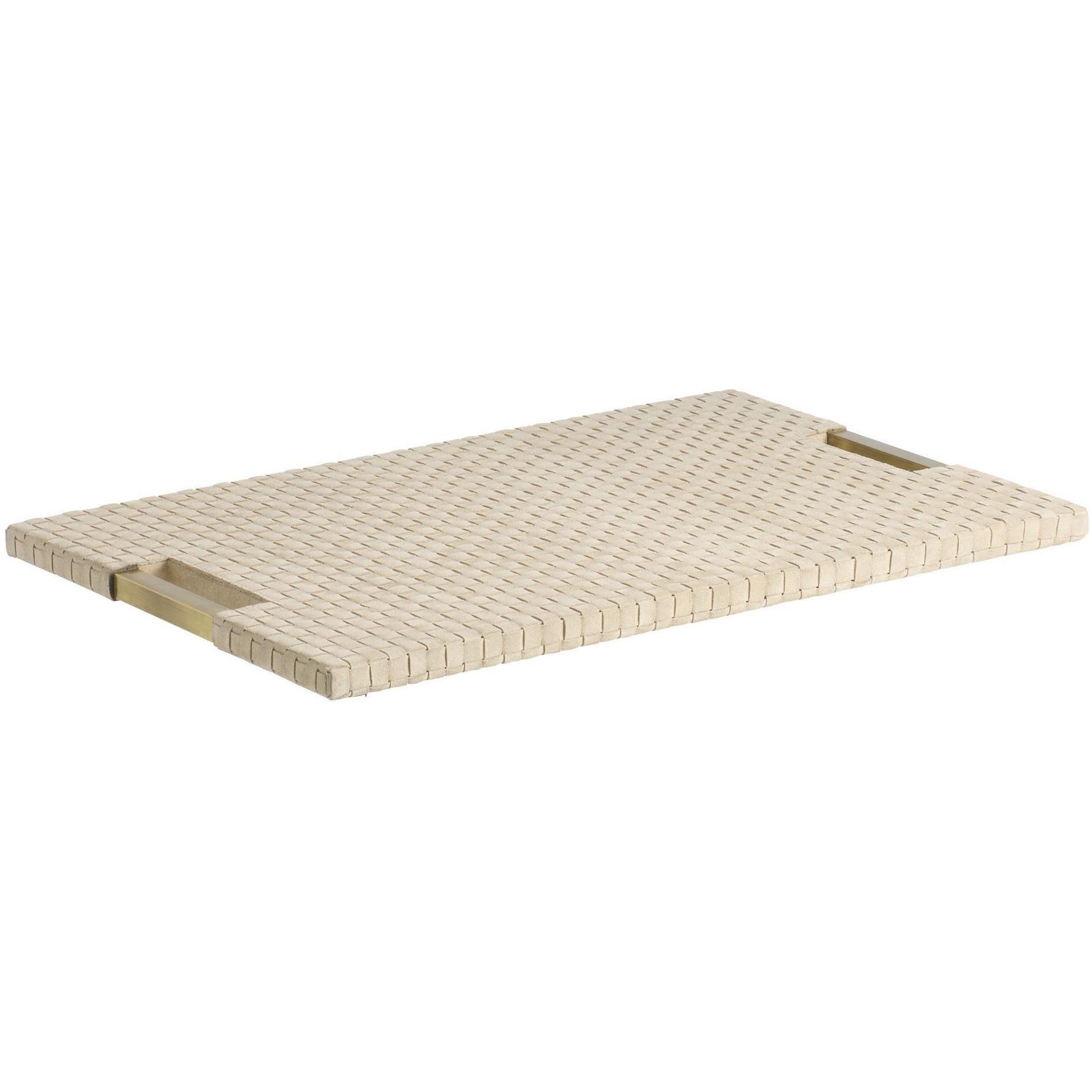 Kellen Taupe and Antique Brass Tray