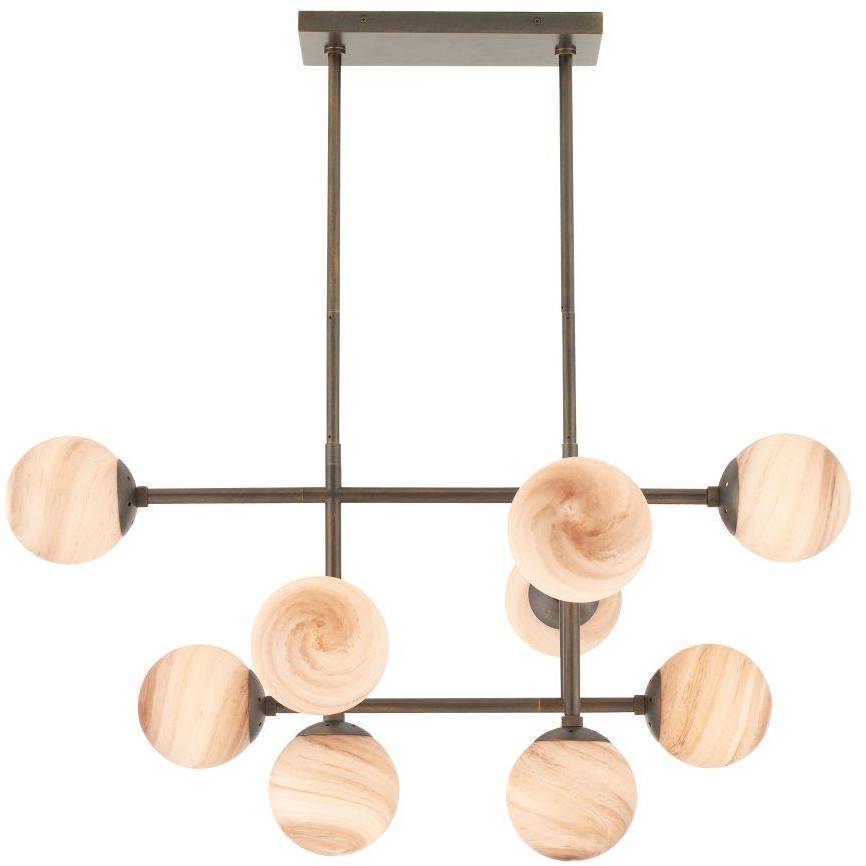 Hadden 9 Light 36 inch Bronze Linear Chandelier Ceiling Light