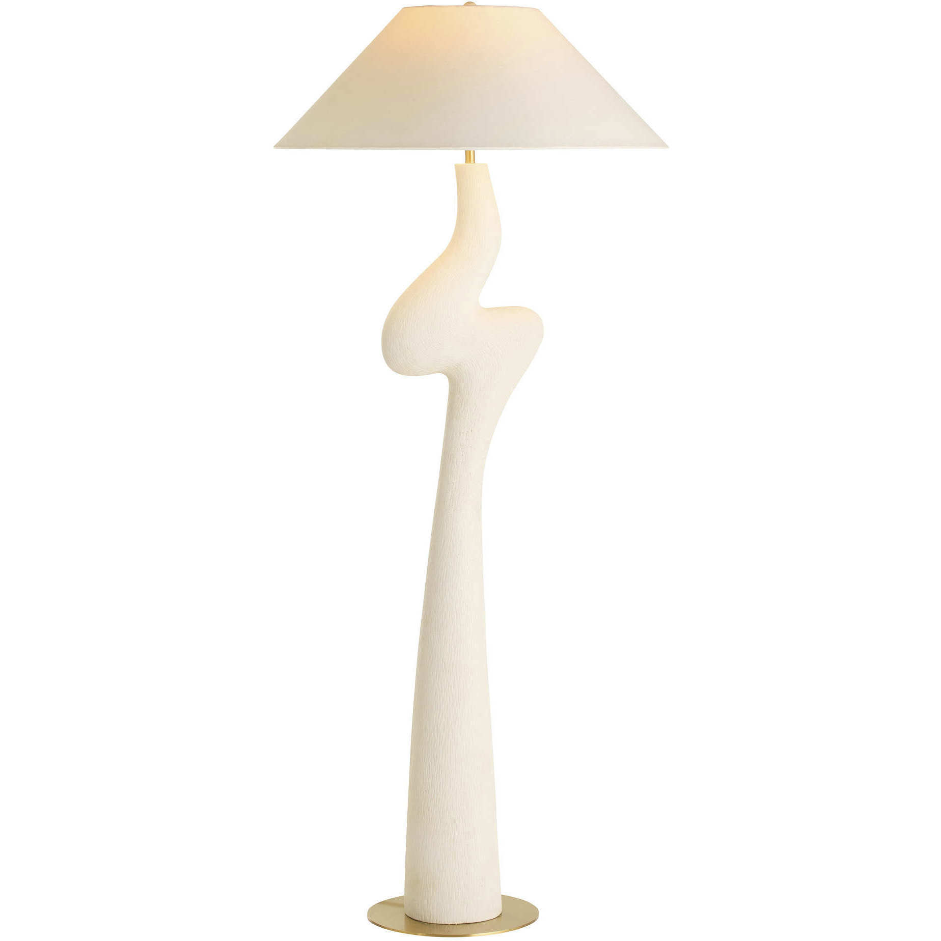 Nicolette 69.5 inch 150 watt Ivory and Antique Brass Floor Lamp Portable Light