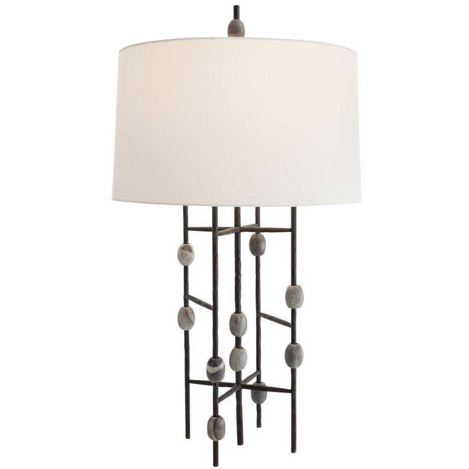 Howes 32 inch 150 watt Natural Iron and Galaxy Marble Lamp Portable Light