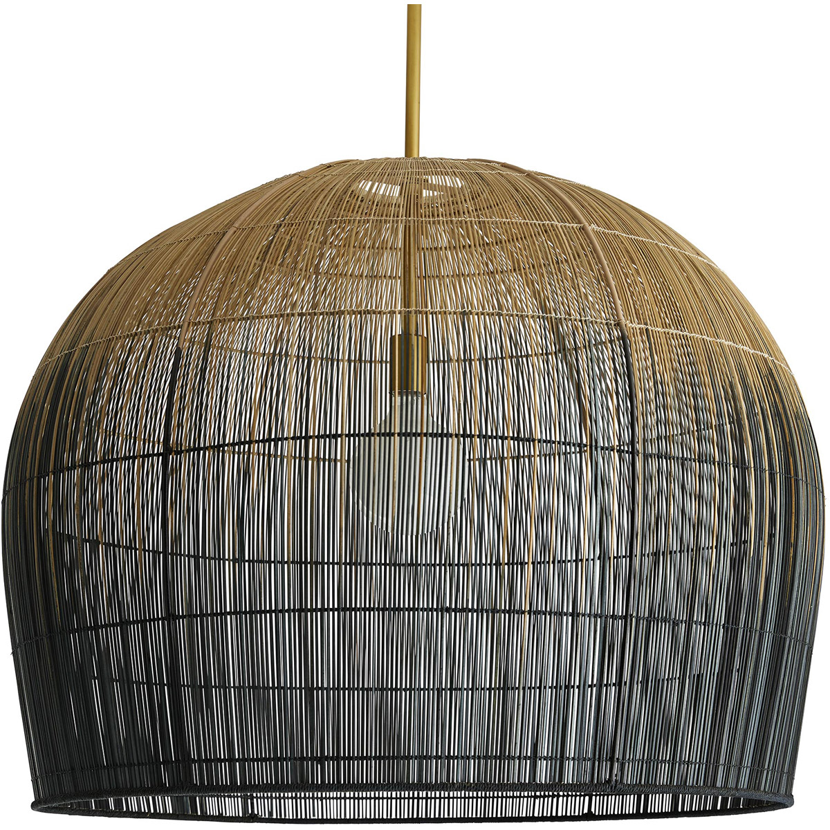 Swami 1 Light 32 inch Natural and Black Ombre with Antique Brass Pendant Ceiling Light, Large