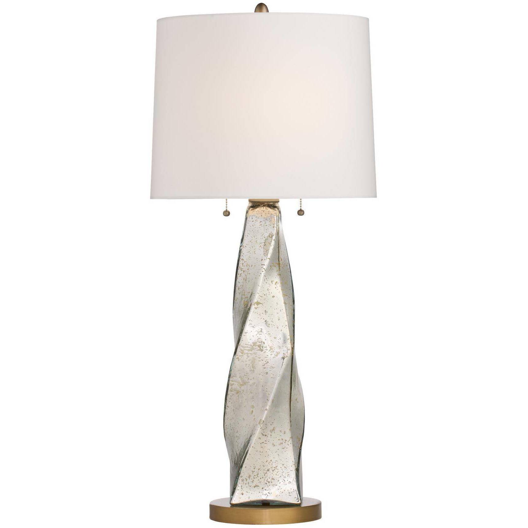 Scylla 34 inch 100 watt Silver Luster and Antique Brass Table Lamp Portable Light