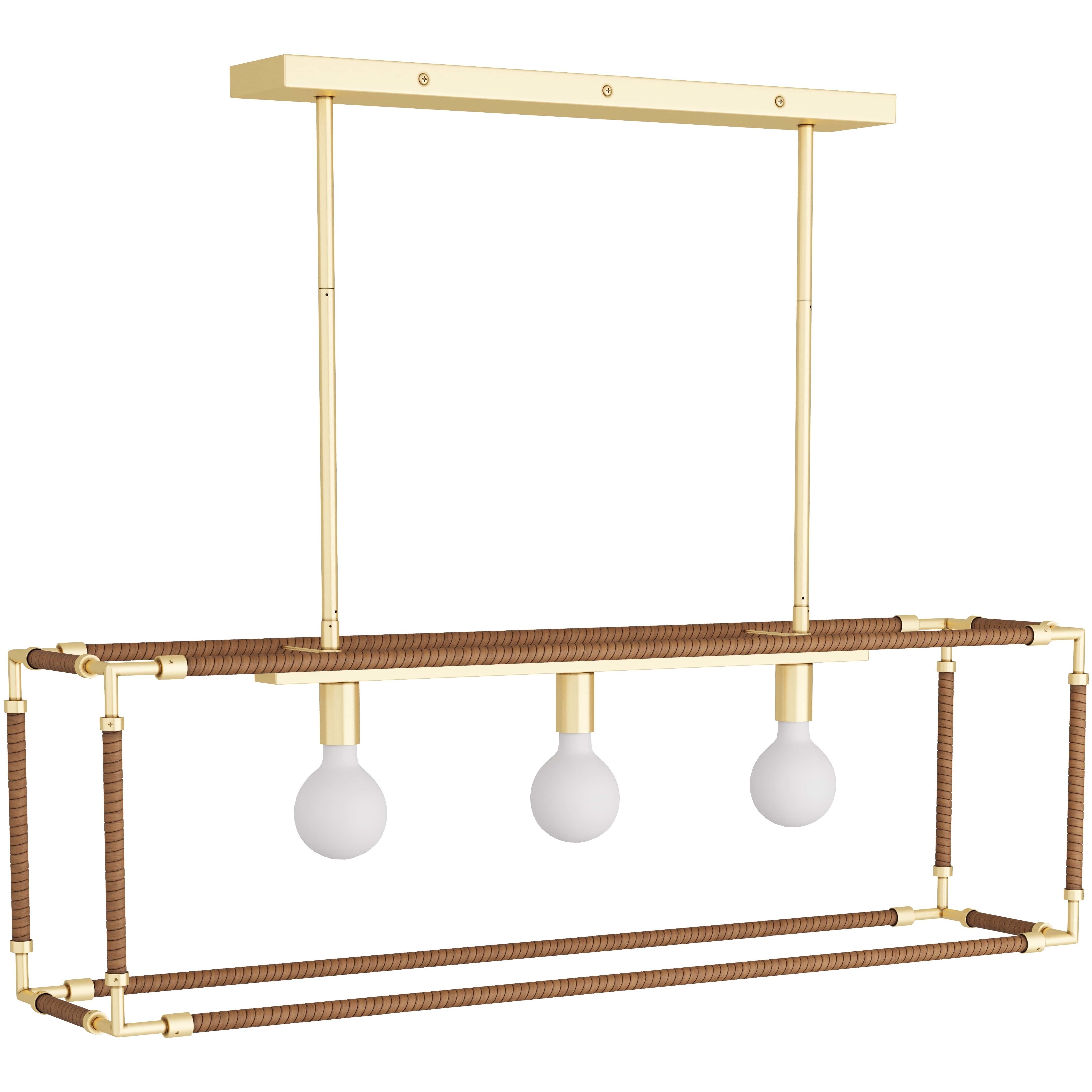Trenton 3 Light 42 inch Cognac Linear Chandelier Ceiling Light