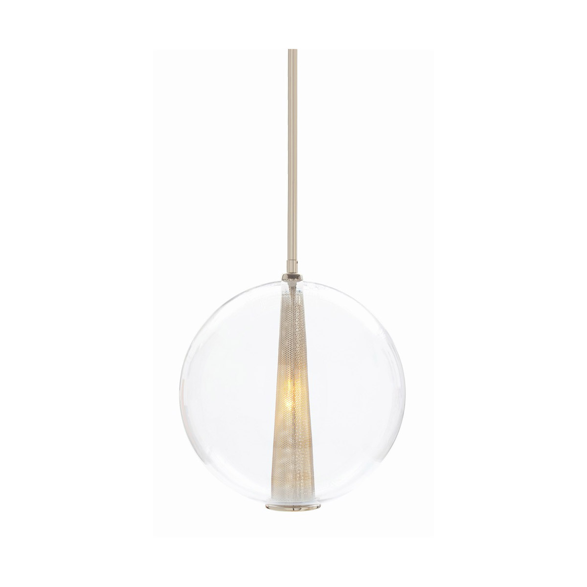 Caviar 1 Light 14 inch Polished Nickel Pendant Ceiling Light, Adjustable Large