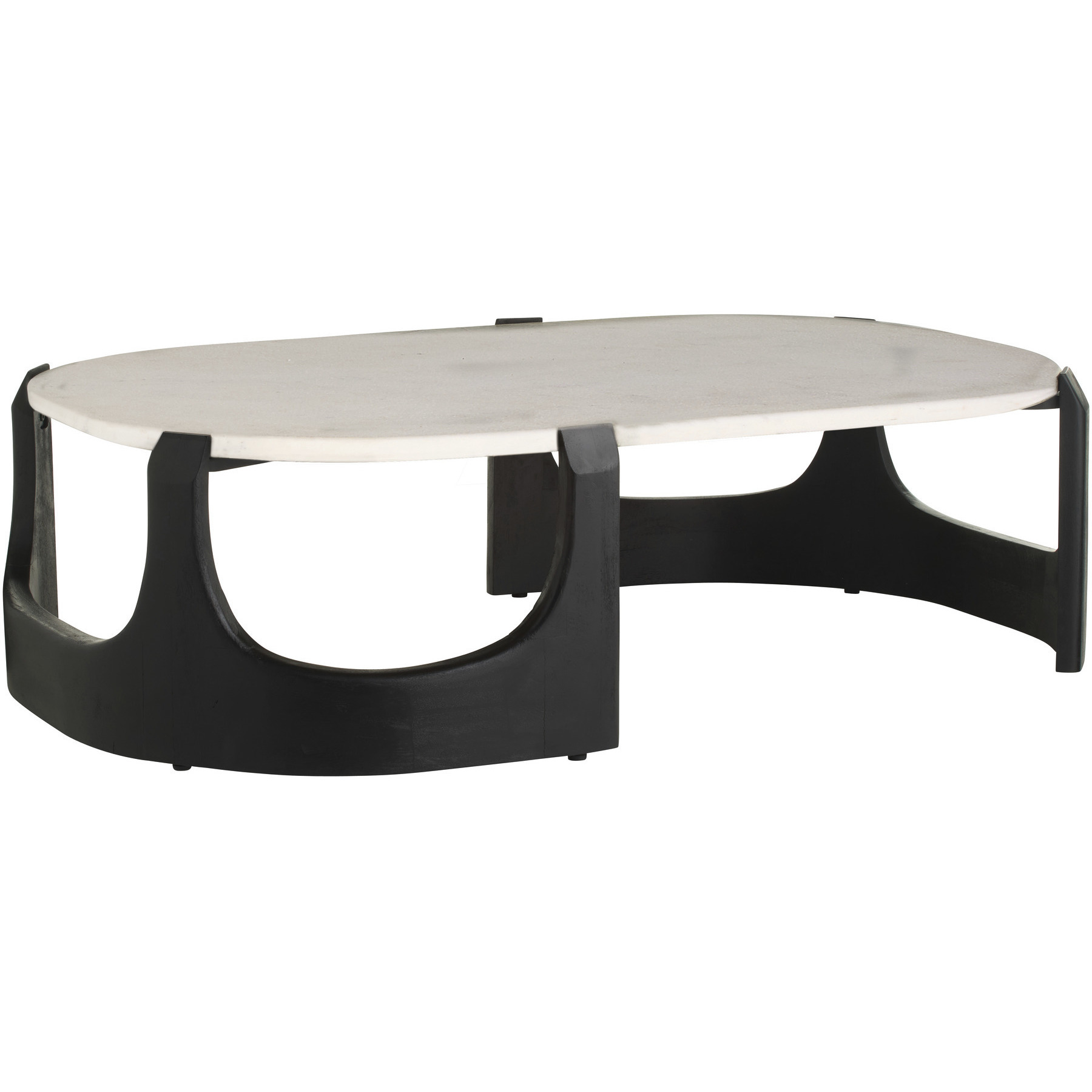 Lorena 58 X 16.5 inch White and Ebony Coffee Table