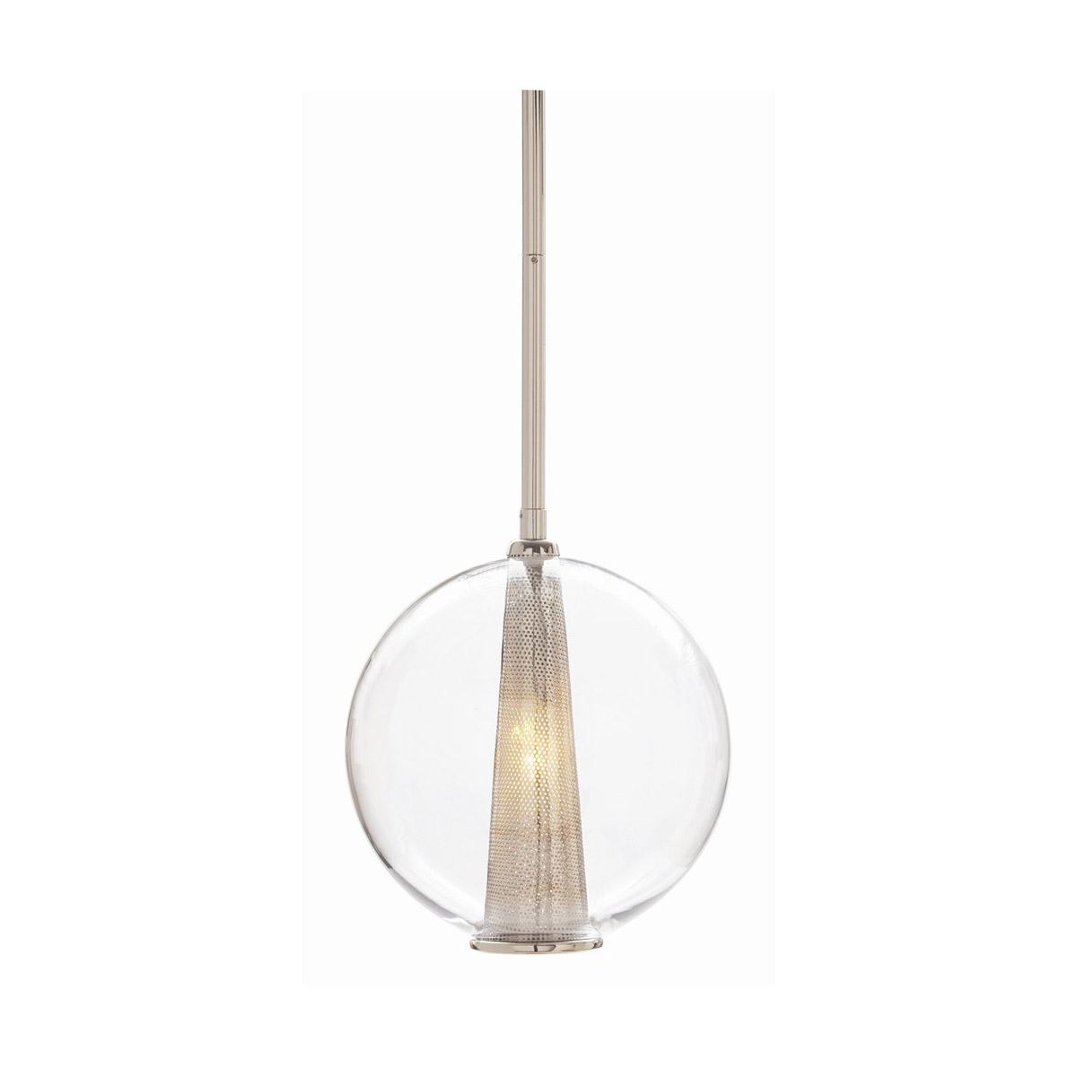 Caviar 1 Light 10 inch Polished Nickel Pendant Ceiling Light, Adjustable Medium