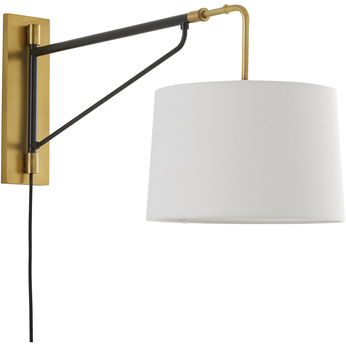 Anthony 1 Light Bronze and Antique Brass Plug-in Sconce Wall Light