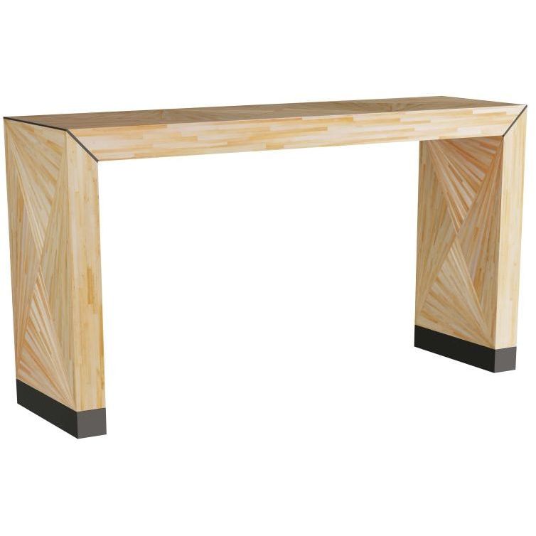 Toulouse 54 inch Blonde Straw Marquetry Console Table