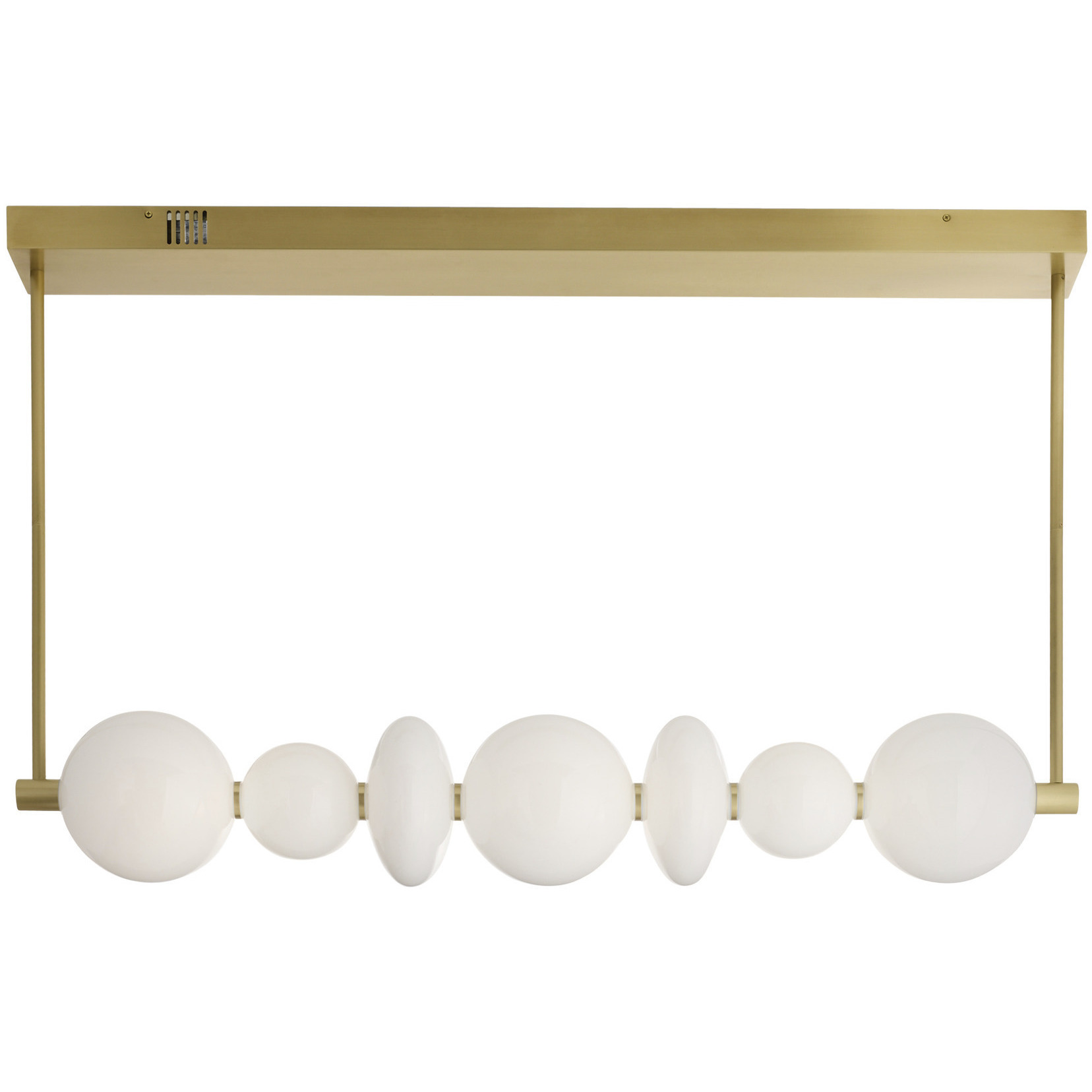 Raphael 1 Light 48 inch Antique Brass Linear Chandelier Ceiling Light