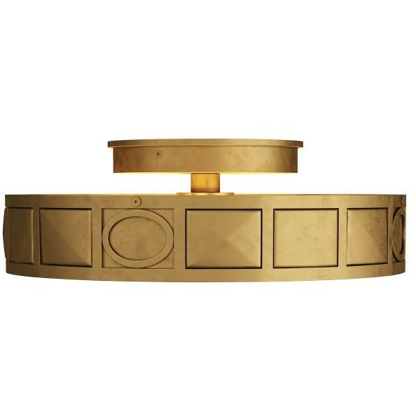 Empire 4 Light 14.5 inch Antique Brass Flush Mount Ceiling Light