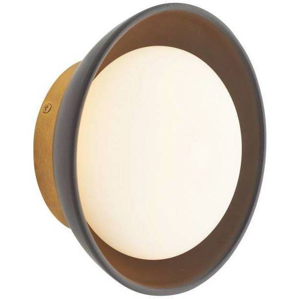 Glaze 1 Light 8 inch Antique Brass, Matte Black Ceramic ADA Sconce Wall Light, Small