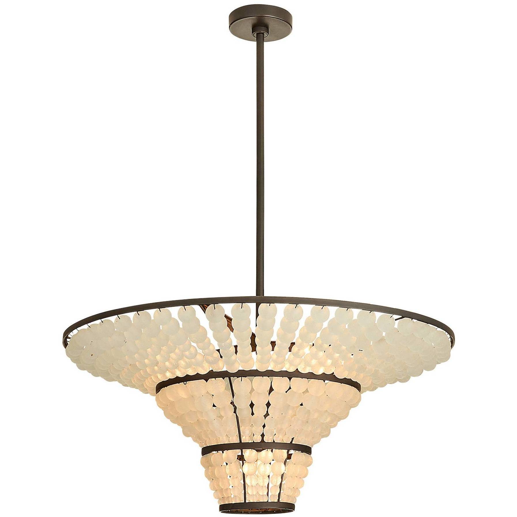Lulu 4 Light 29 inch Bronze and Organic Frosted Chandelier Ceiling Light