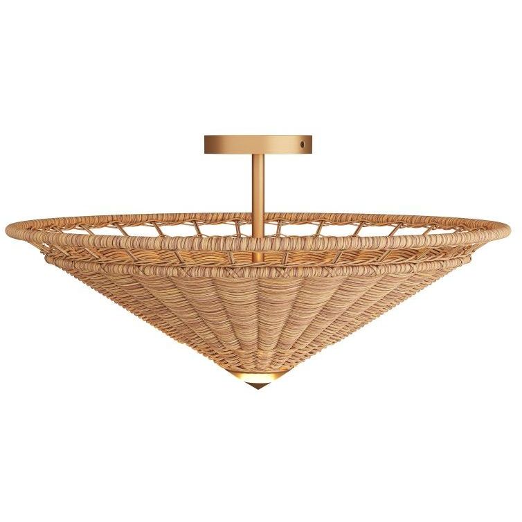 Terrace 2 Light 23 inch Natural Flush Mount Ceiling Light