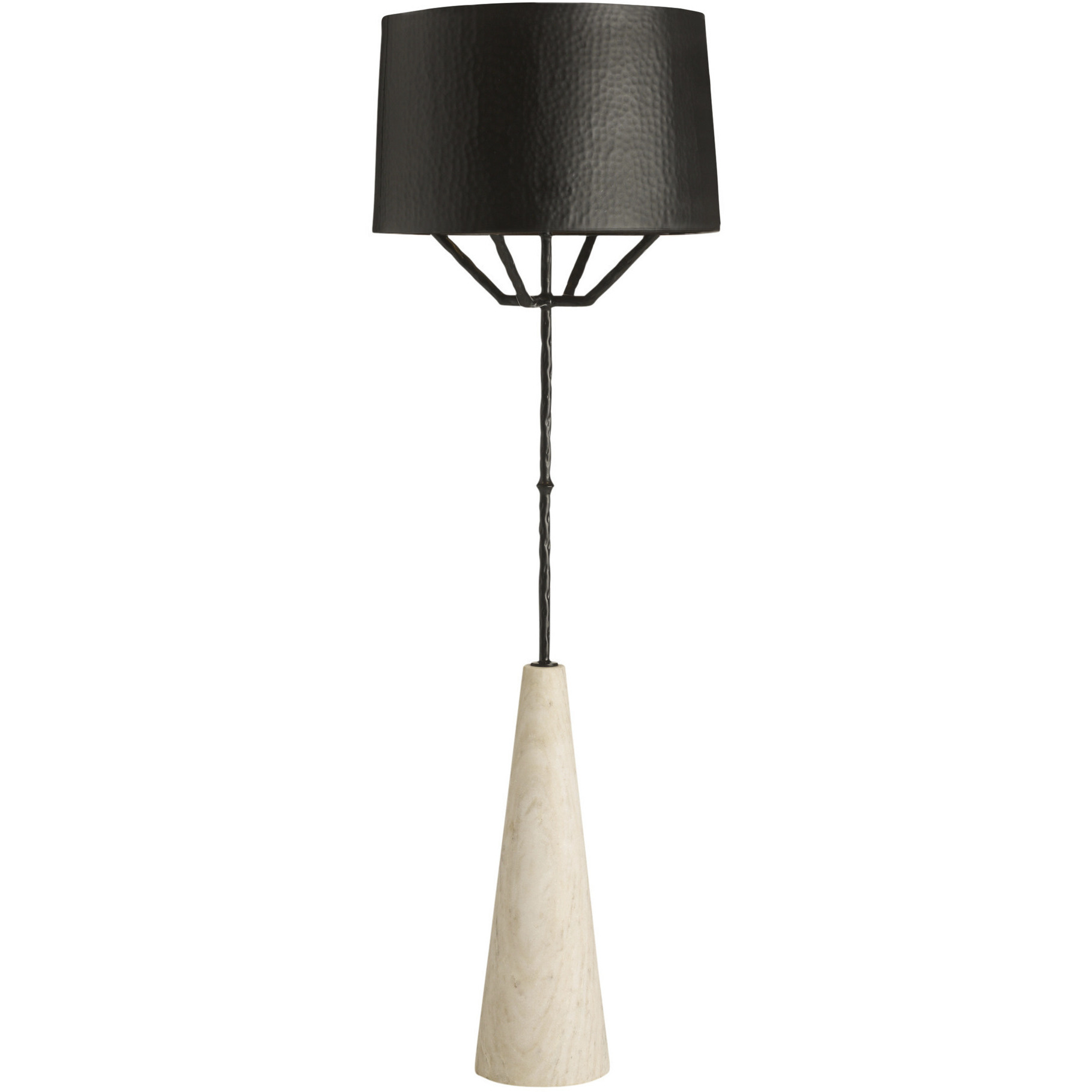 Juneau 60.5 inch 100 watt Natural Iron and White Marble Floor Lamp Portable Light