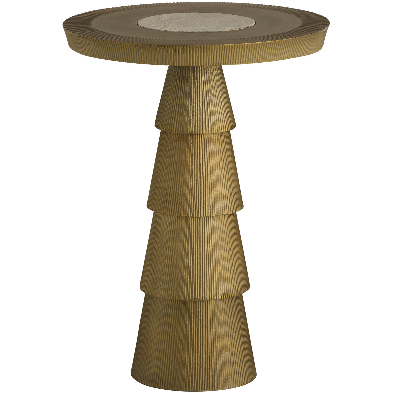 Mathis 18 inch Antique Brass and Natural Jungle Accent Table