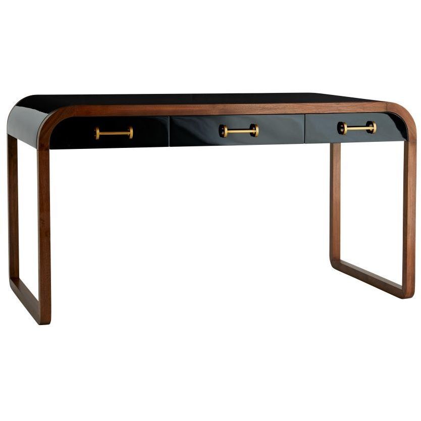 Victoria 56 inch Black Gloss Lacquer Desk