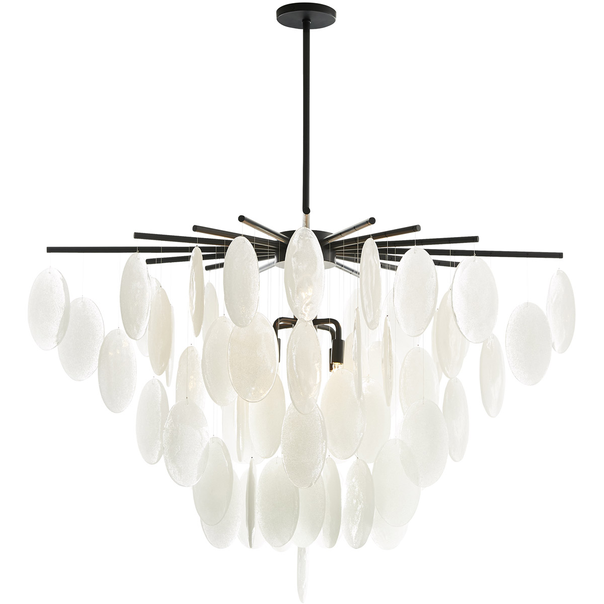 Tiffany 8 Light 42 inch Blackened Chandelier Ceiling Light