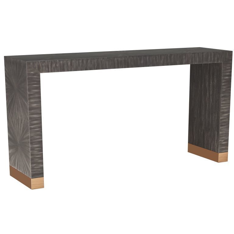 Andreas Dark Gray Straw Marquetry Console Table