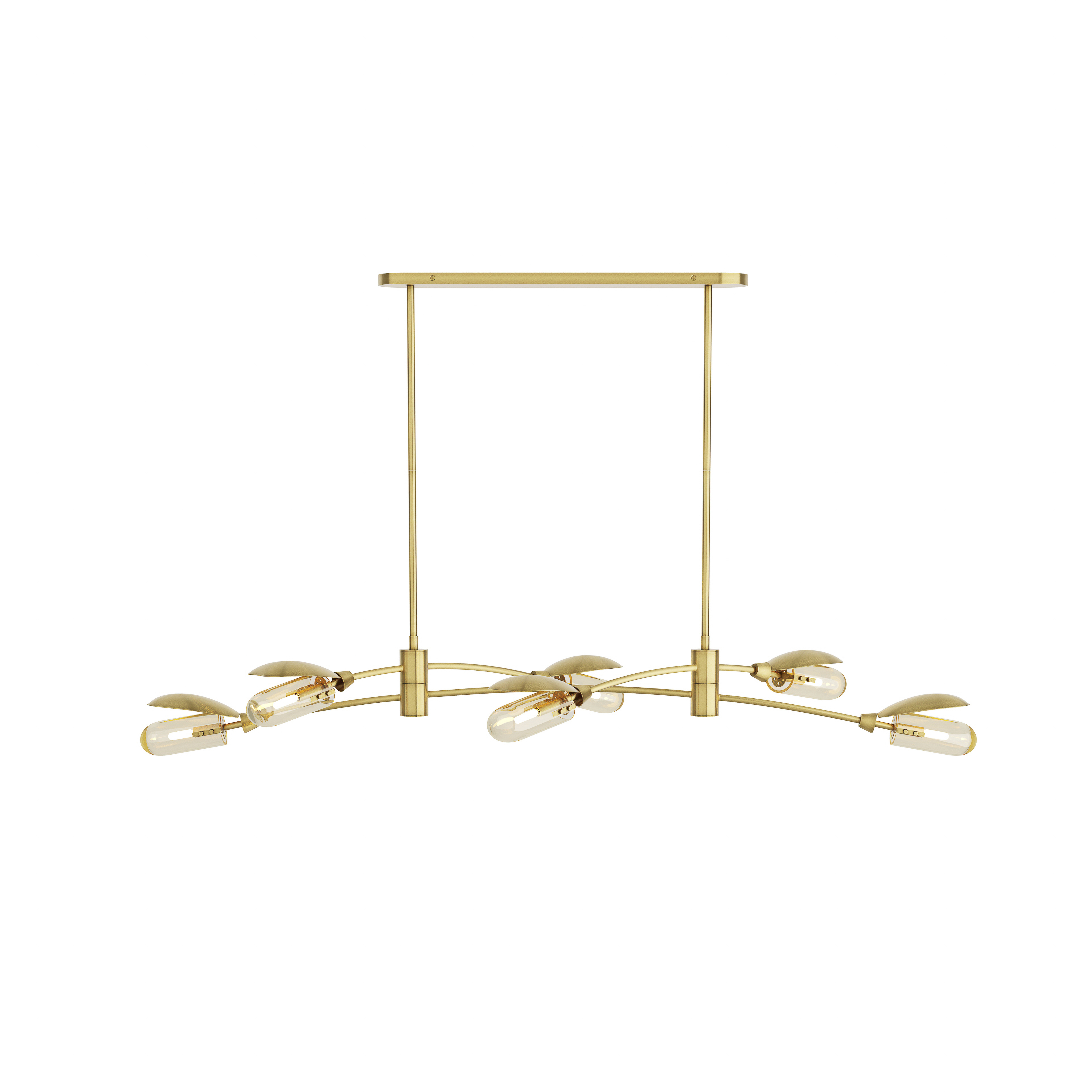 Ximena 6 Light 64 inch Antique Brass Linear Chandelier Ceiling Light