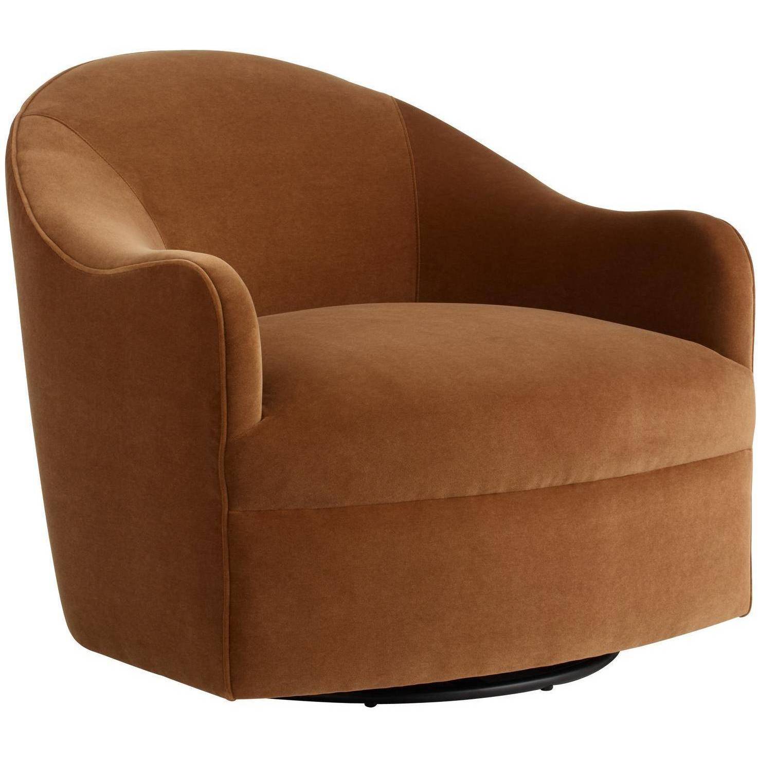 Delfino Cider and Blackened Iron Swivel Chair