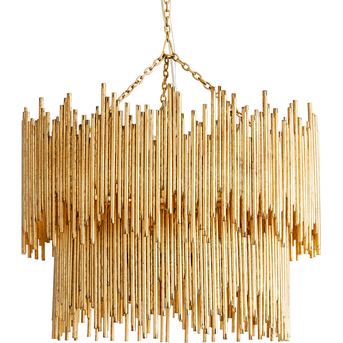 Prescott 8 Light 28 inch Gold Leaf Two-Tiered Chandelier Ceiling Light