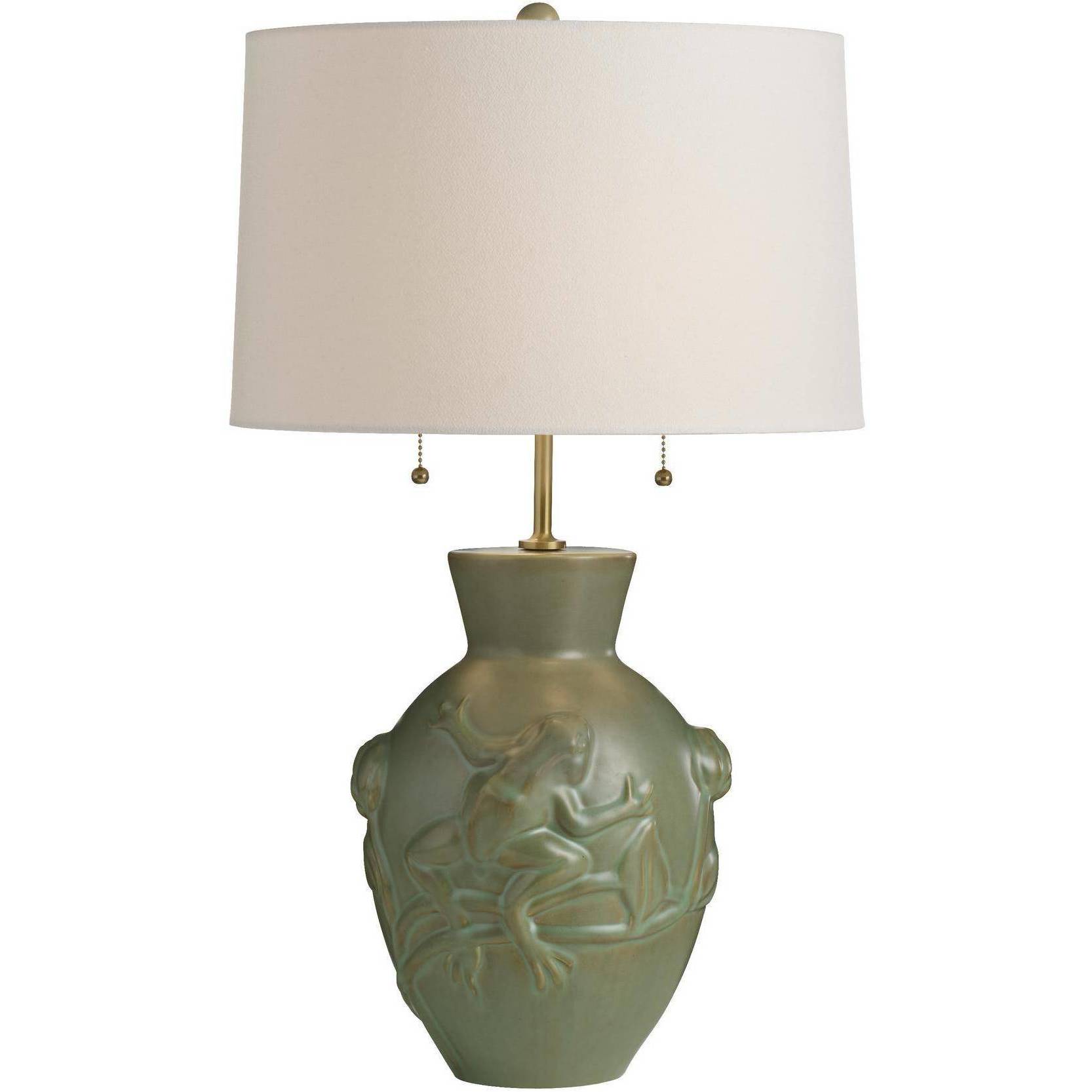 Grenouille 27.5 inch 60 watt Dark Moss and Antique Brass Table Lamp Portable Light