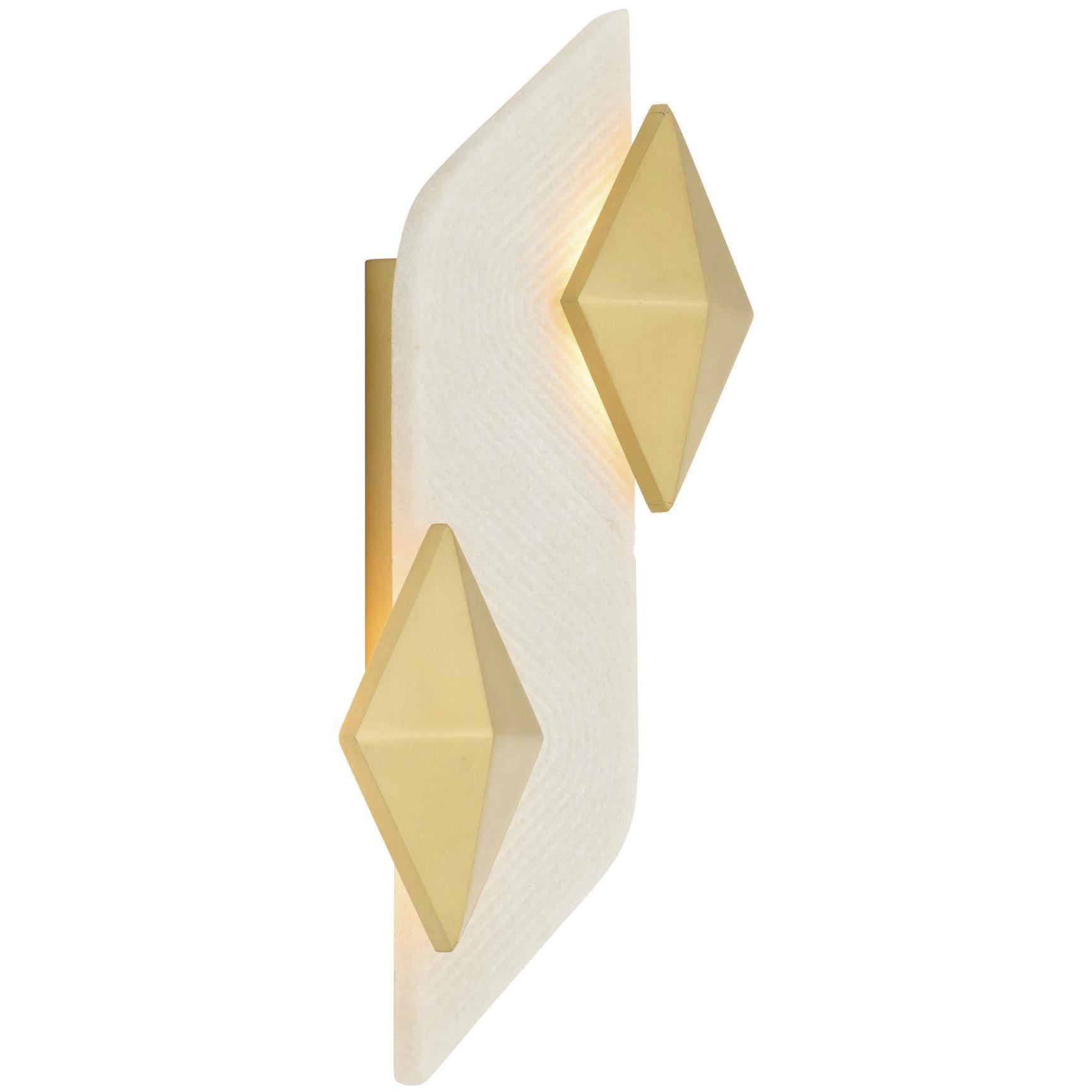 Jenner 2 Light 12 inch Ivory and Antique Brass Sconce Wall Light