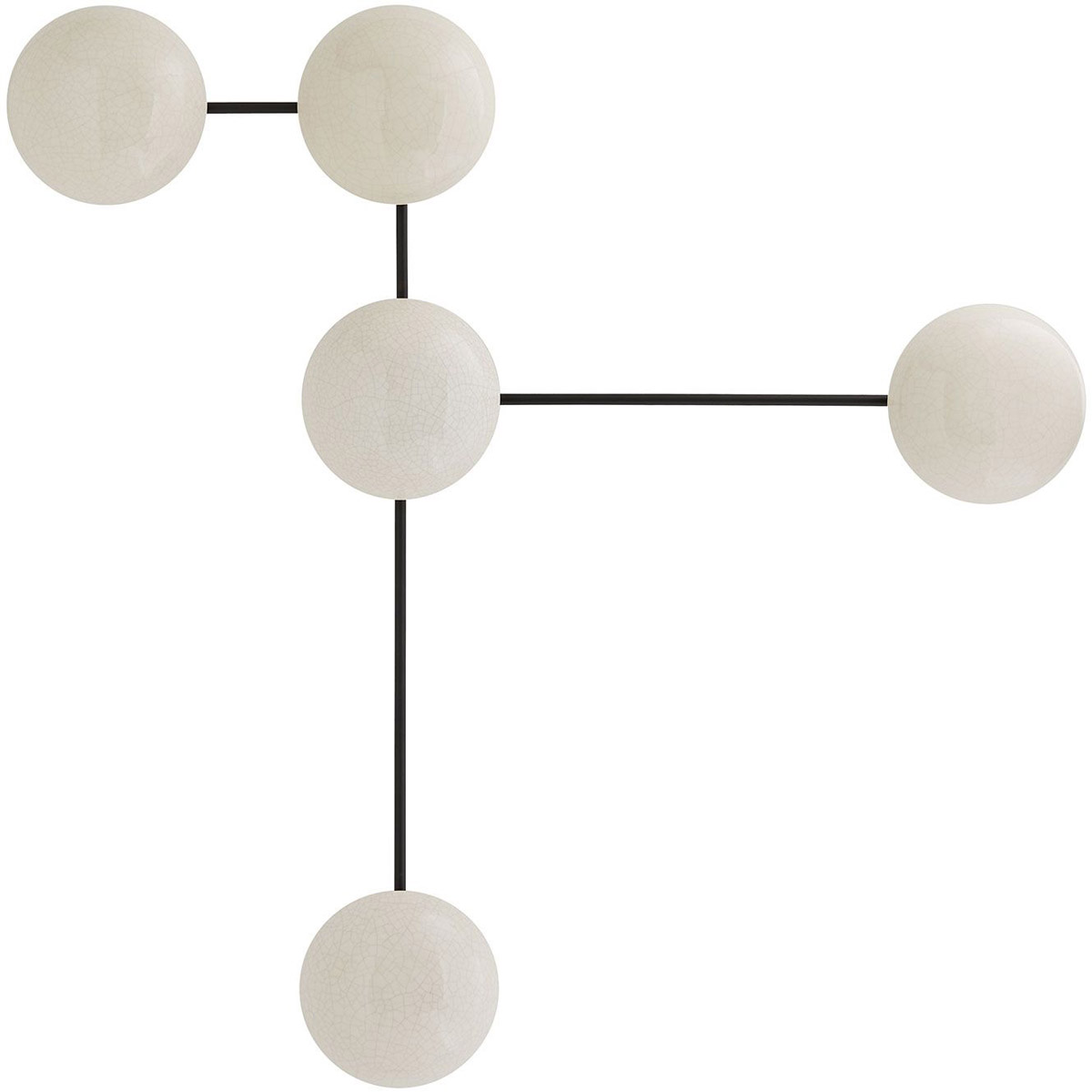 Glaze 5 Light 44 inch Ivory Stained Crackle and Blackened Steel Sconce Wall Light