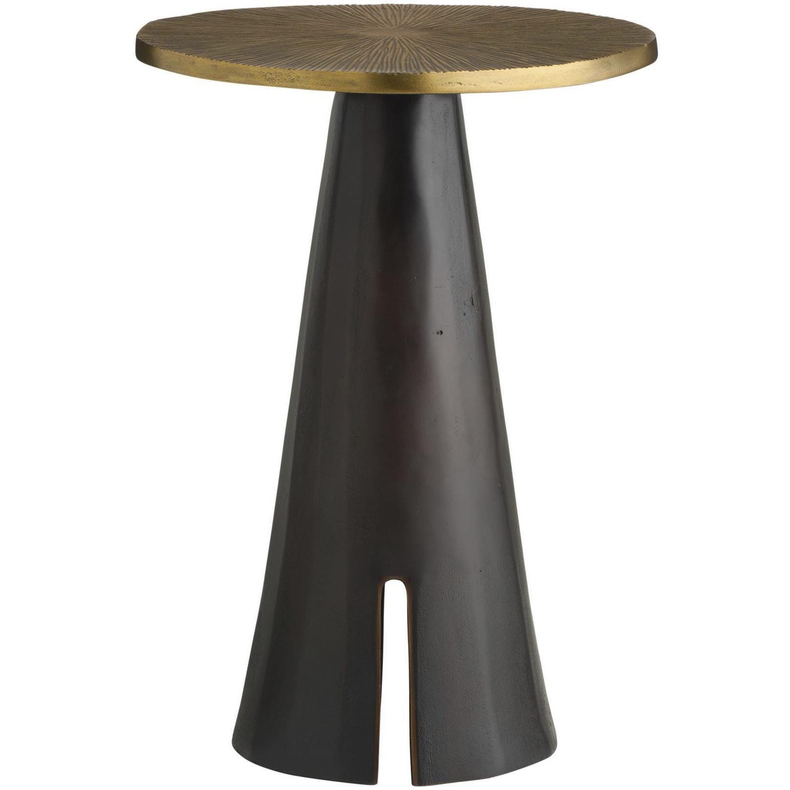 Katara 16 inch Antique Brass and Bronze Accent Table