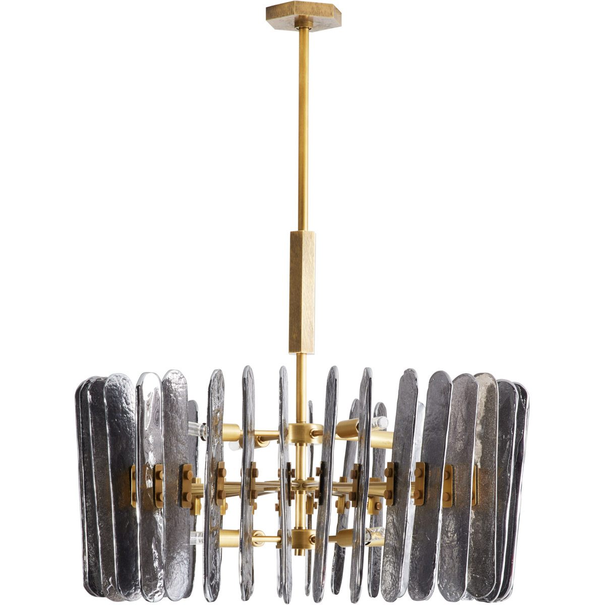 Klaus 8 Light 25.5 inch Smoke and Antique Brass Chandelier Ceiling Light