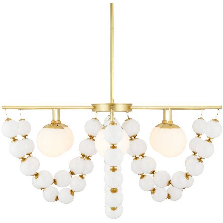 Genesis 5 Light 42 inch Antique Brass Chandelier Ceiling Light
