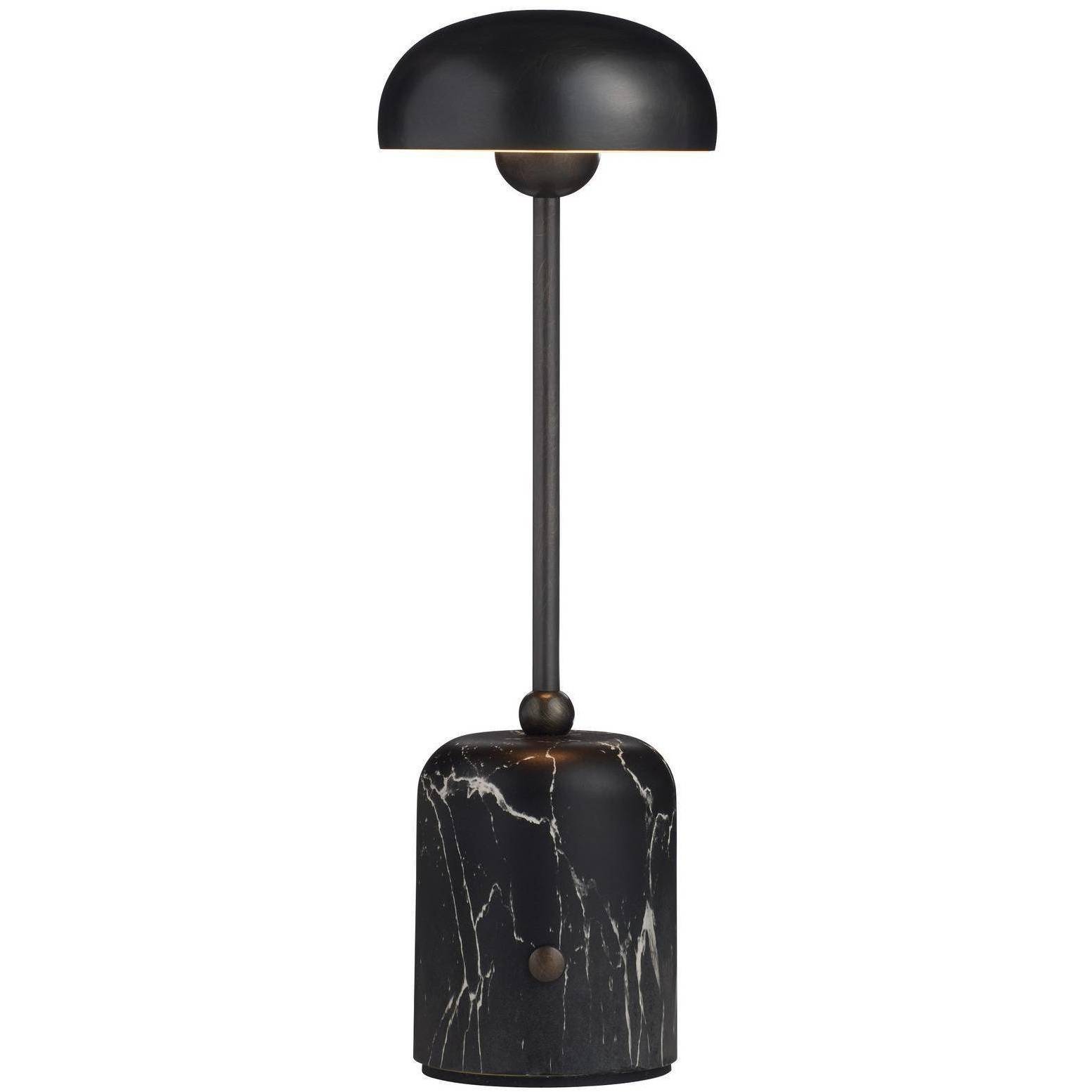 Lumi 12 inch 3 watt English Bronze and Black Faux Marble Rechargeable Accent Lamp Portable Light