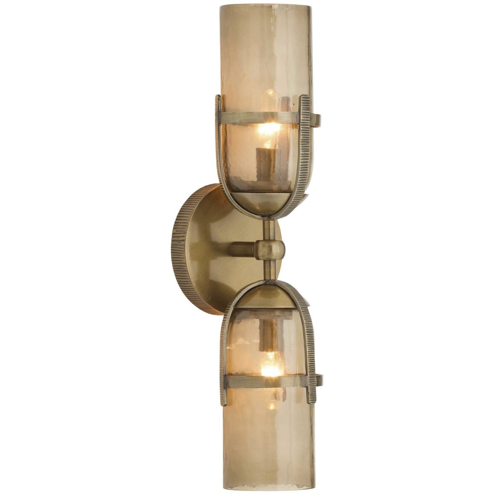 Jacobson 2 Light 5 inch Antique Brass Sconce Wall Light