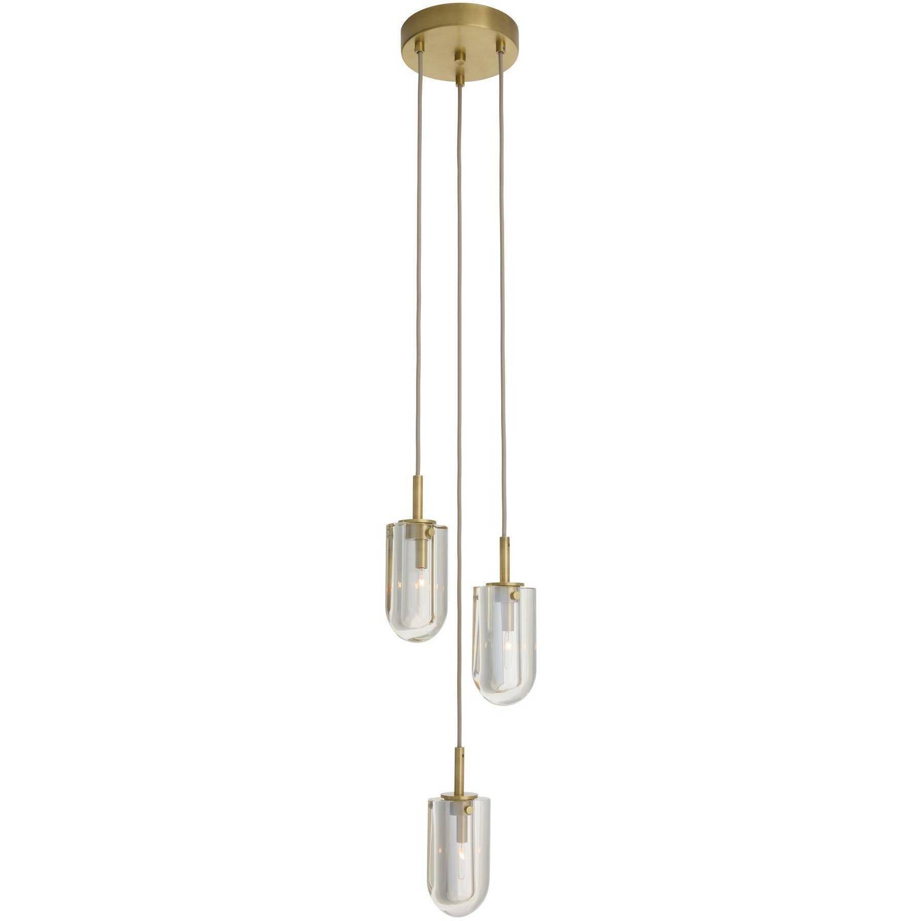 Javier 3 Light 10.5 inch Antique Brass Multi-Port Chandelier Ceiling Light