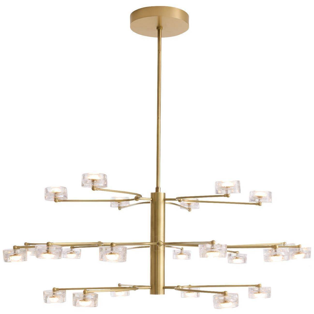 Glacielle 24 Light 54 inch Antique Brass Chandelier Ceiling Light