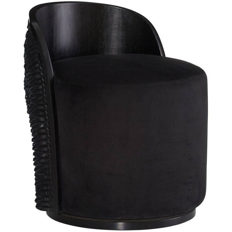 Gretel Black Suede and Black Leather with Ebony Chair