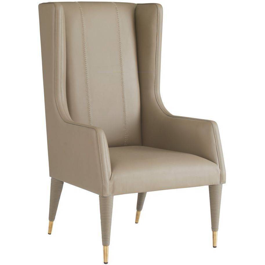 Hawthorne Dove Leather and Antique Brass Host Chair