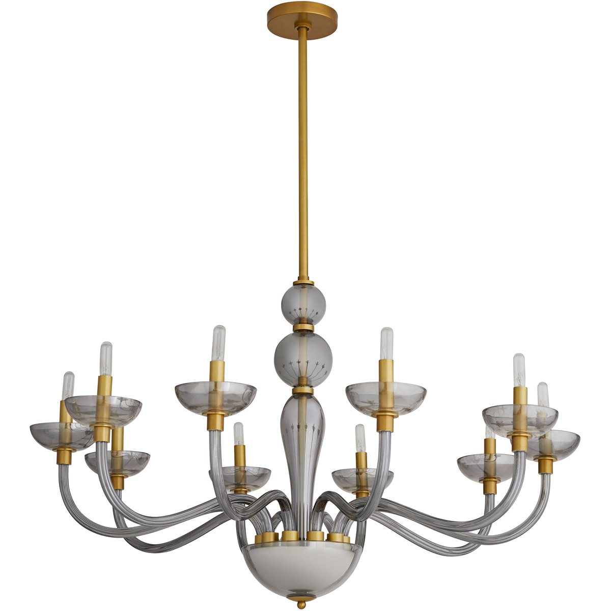 Arteriors 89479 Gustavo 10 Light 36 inch Smoke and Antique Brass