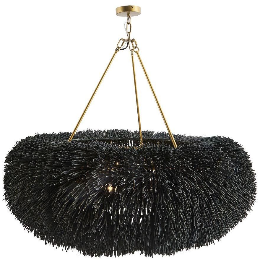Zaria 9 Light 47 inch Black Stained Chandelier Ceiling Light