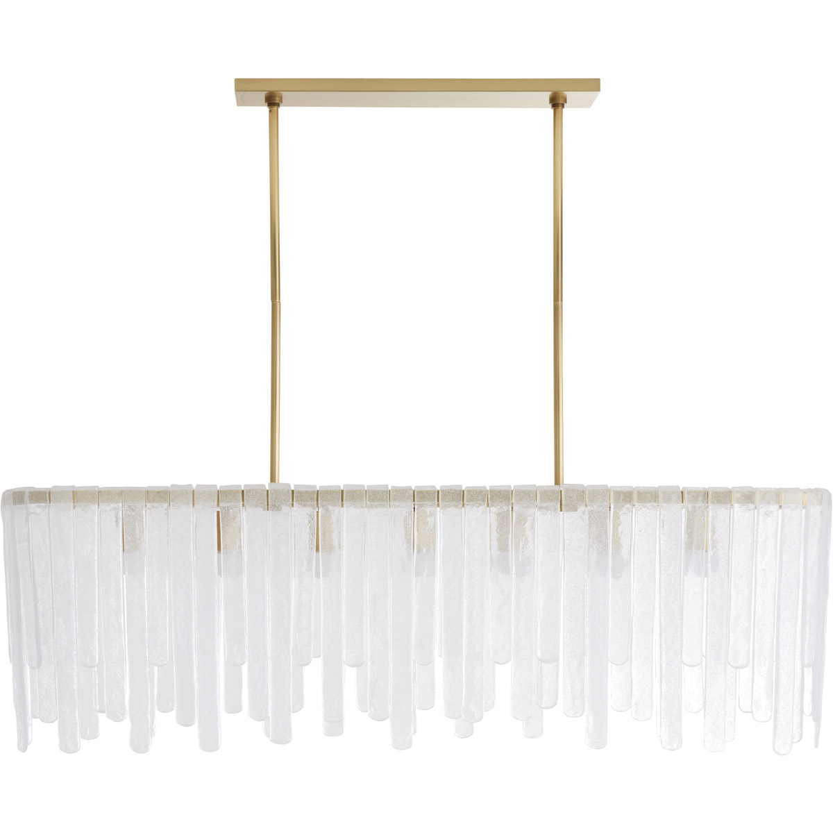 Leighton 7 Light 51.5 inch Clear and Antique Brass Linear Chandelier Ceiling Light