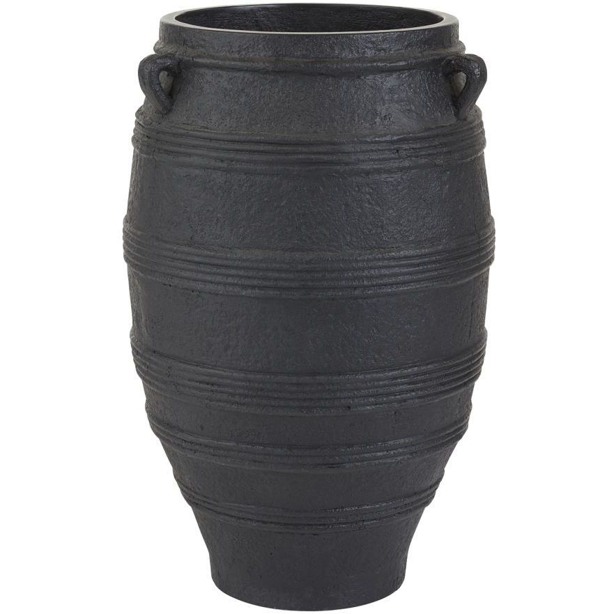Chicago Matte Black Outdoor Planter, Large