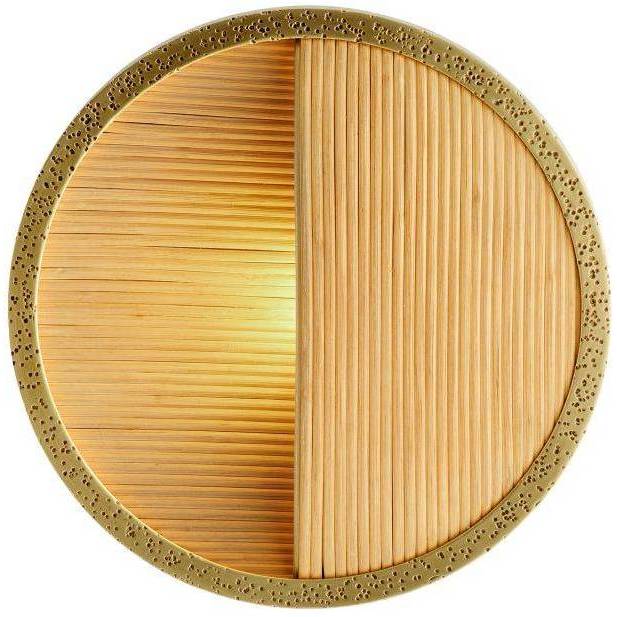 Garland 1 Light 9 inch Natural Rattan and Antique Brass Sconce Wall Light