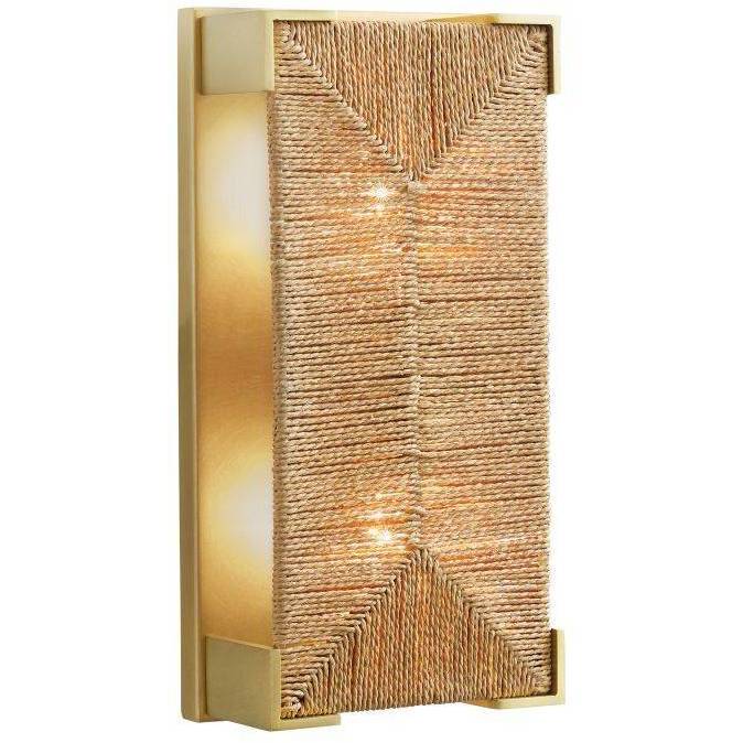 Finnegan 1 Light 8 inch Natural Jute and Antique Brass ADA Sconce Wall Light