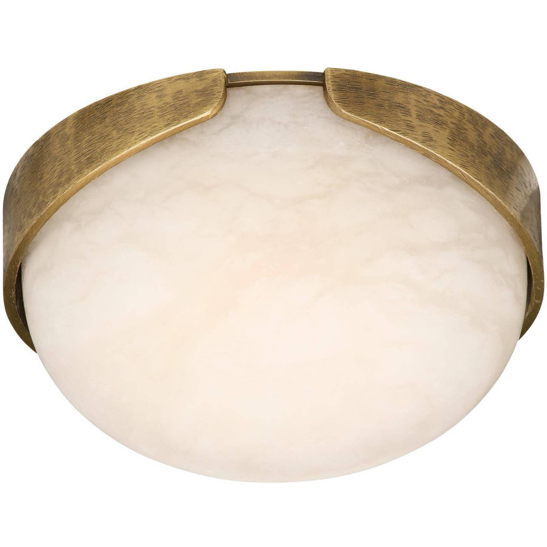 Elara 1 Light 5.5 inch White and Antique Brass Flush Mount Ceiling Light