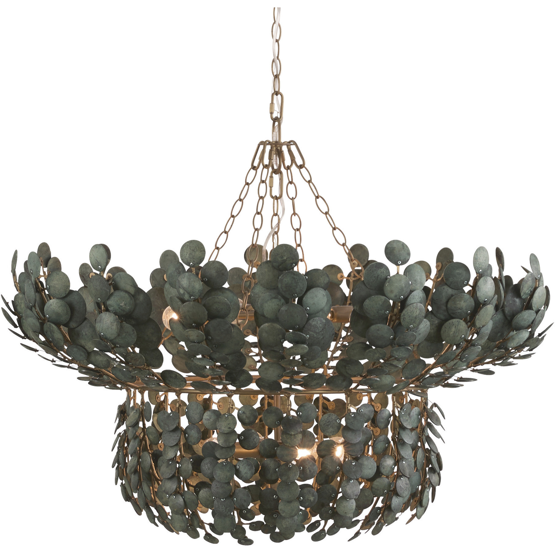 Bilal 40 inch Eucalyptus&nbsp;Coconut Shell Chandelier Ceiling Light